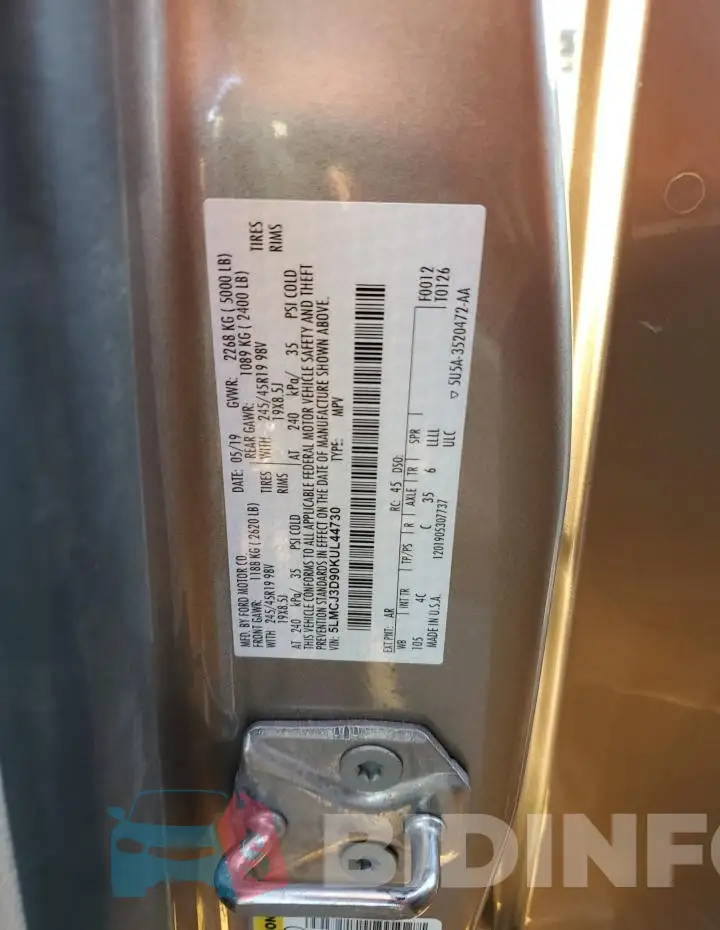 5LMCJ3D90KUL44730 Photo# 13