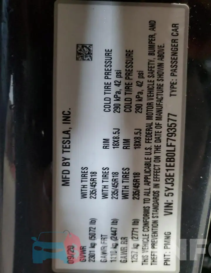 5YJ3E1EB0LF793577 Photo# 13