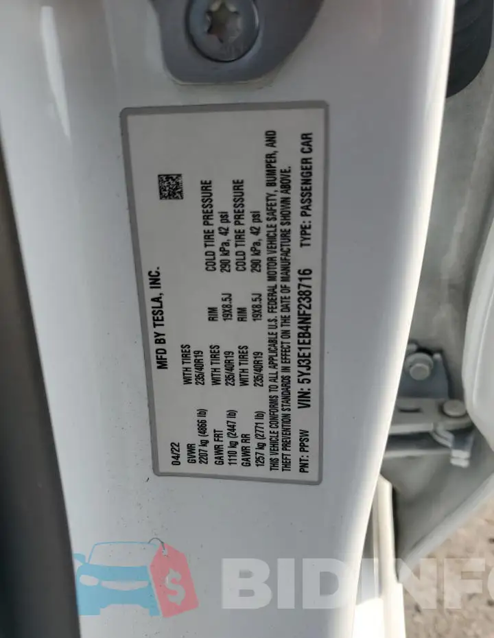 5YJ3E1EB4NF238716 Photo# 13