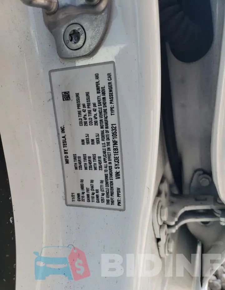 5YJ3E1EB7NF105321 Photo# 12