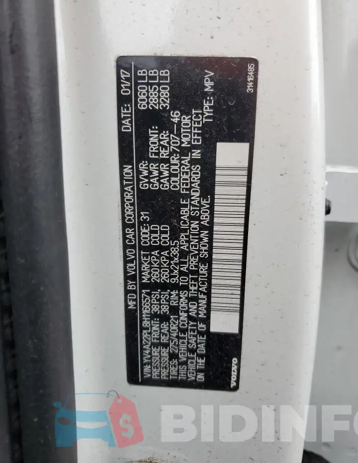 YV4A22PL8H1166571 Photo# 12