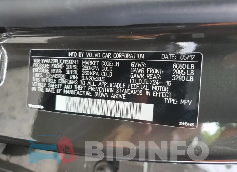 YV4A22PLXJ1199741 Photo# 13