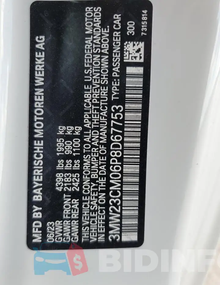 3MW23CM06P8D67753 Photo# 12