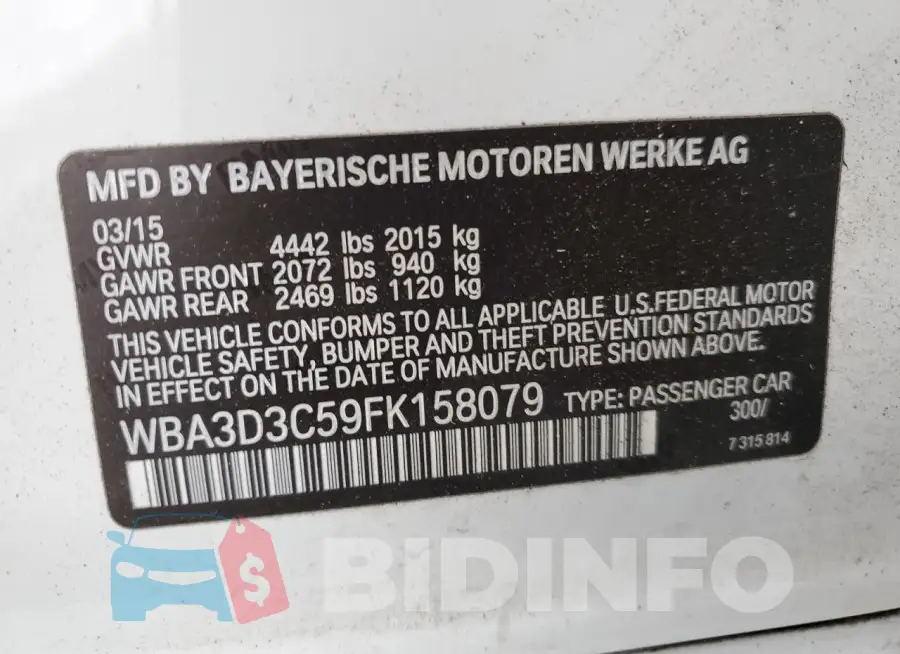WBA3D3C59FK158079 Photo# 12