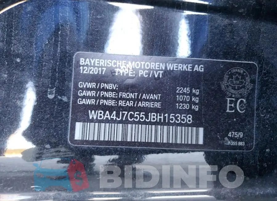 WBA4J7C55JBH15358 Photo# 12