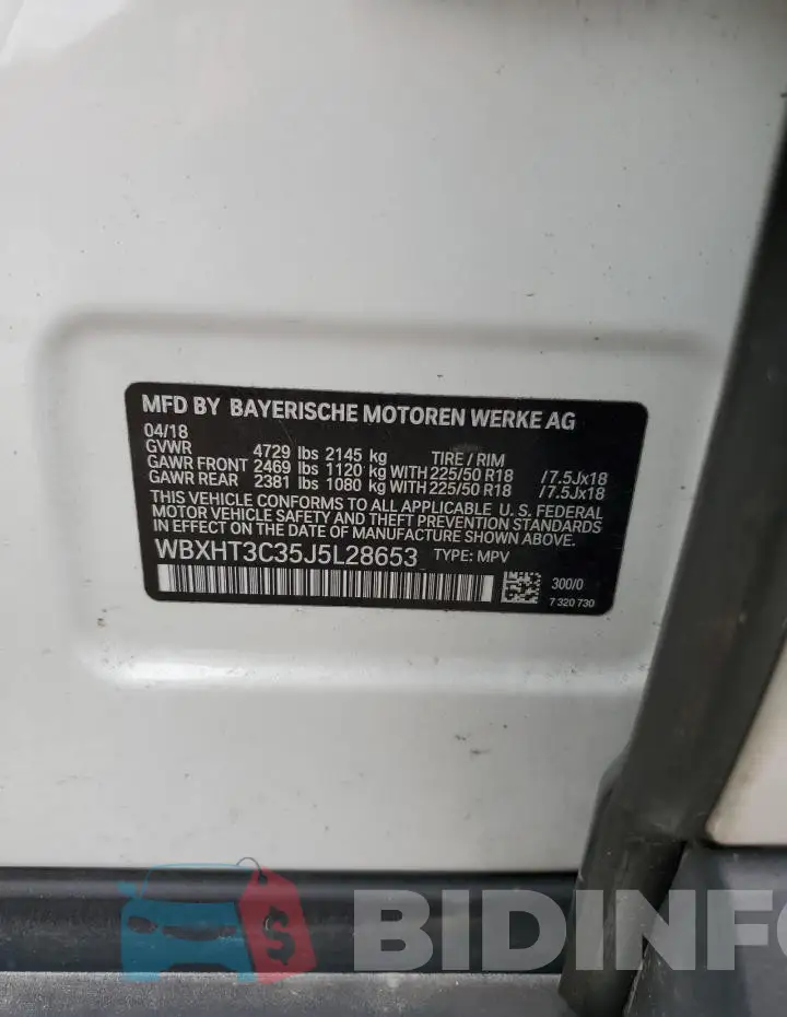 WBXHT3C35J5L28653 Photo# 14