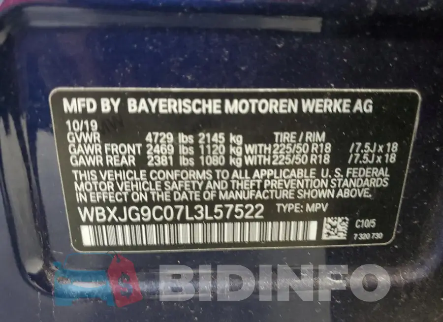 WBXJG9C07L3L57522 Photo# 13