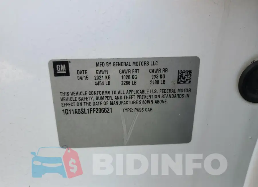 1G11A5SL1FF296621 Photo# 13