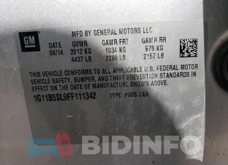 1G11B5SL9FF111342 Photo# 13
