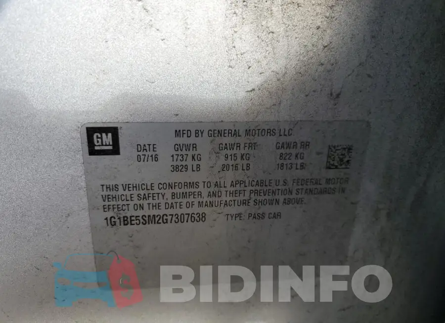 1G1BE5SM2G7307638 Photo# 13