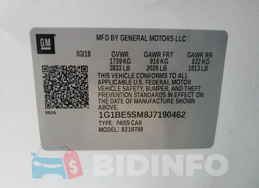 1G1BE5SM8J7190462 Photo# 12