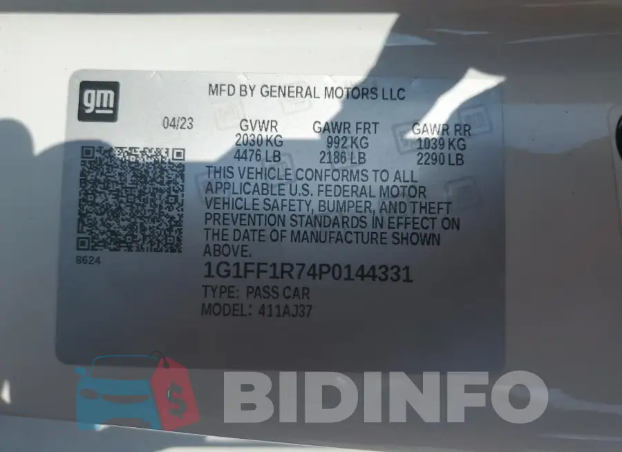 1G1FF1R74P0144331 Photo# 12