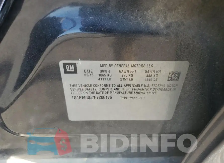 1G1PE5SB7F7206176 Photo# 12