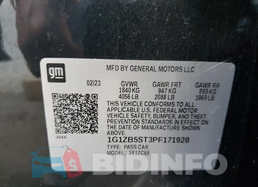 1G1ZB5ST3PF171928 Photo# 12