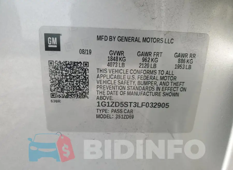 1G1ZD5ST3LF032905 Photo# 13