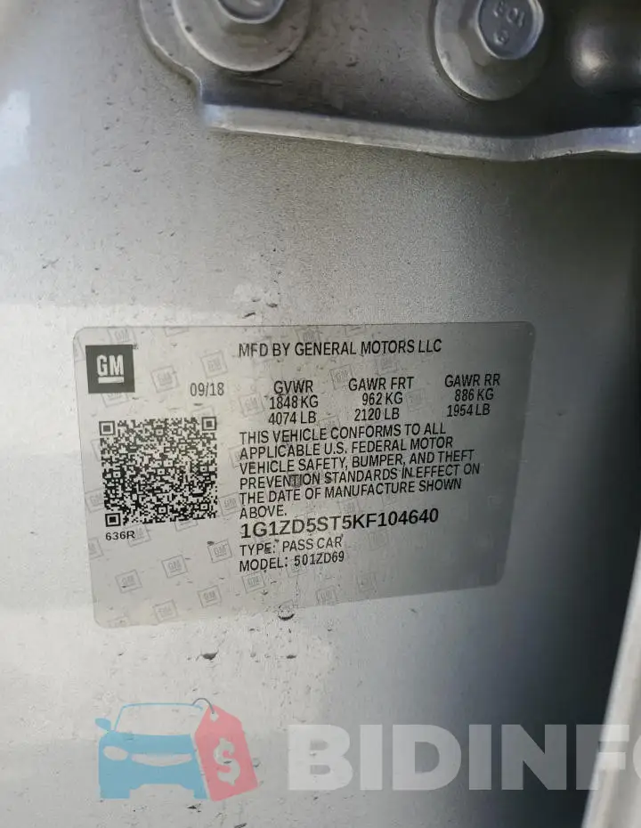 1G1ZD5ST5KF104640 Photo# 12