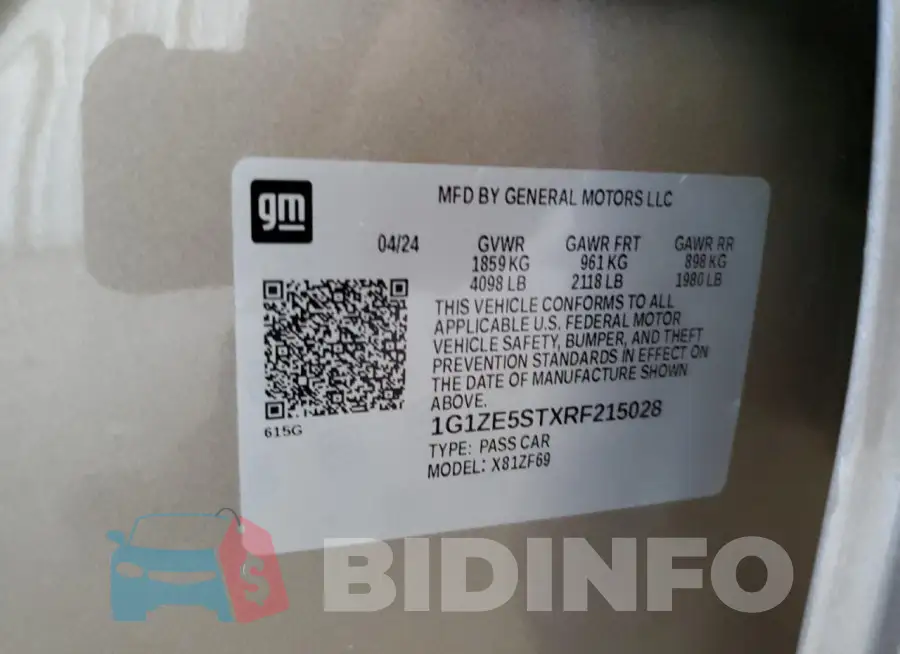 1G1ZE5STXRF215028 Photo# 12
