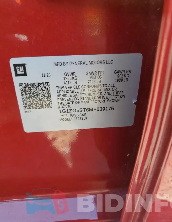 1G1ZG5ST6MF039176 Photo# 12
