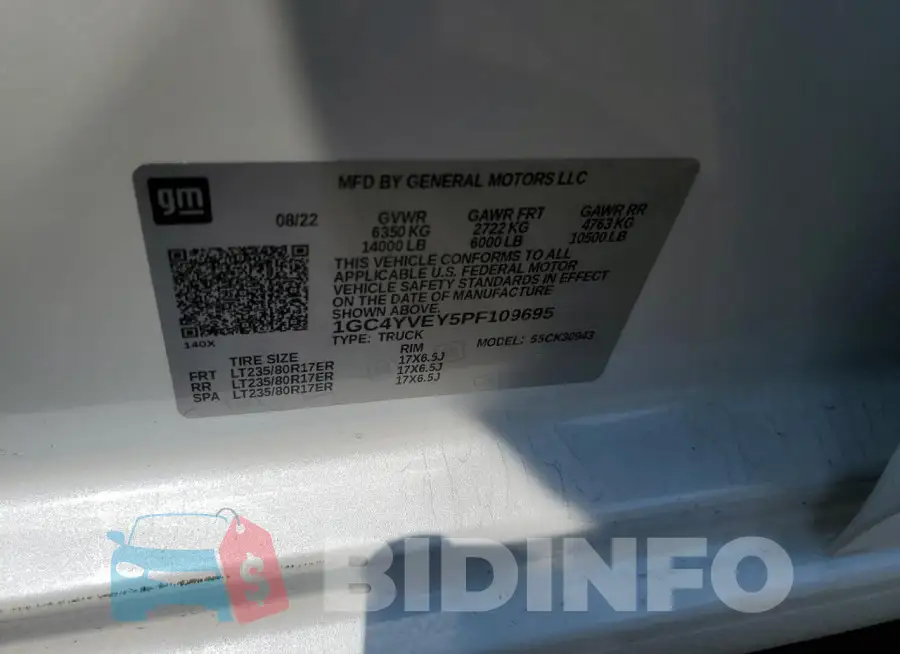 1GC4YVEY5PF109695 Photo# 12
