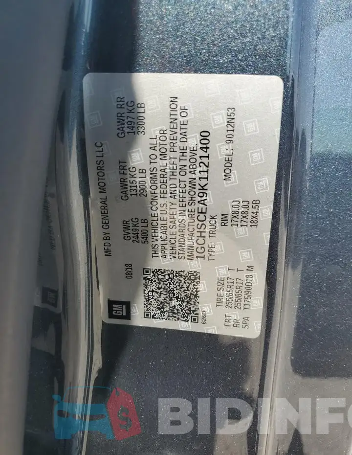 1GCHSCEA9K1121400 Photo# 12