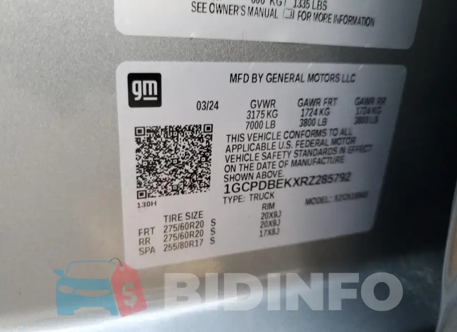1GCPDBEKXRZ285792 Photo# 13