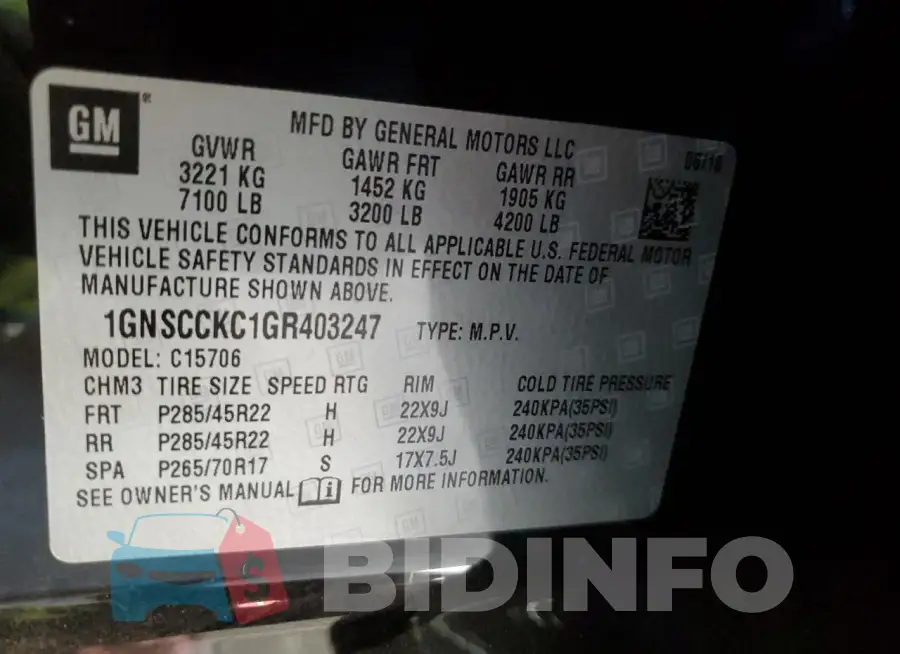 1GNSCCKC1GR403247 Photo# 13