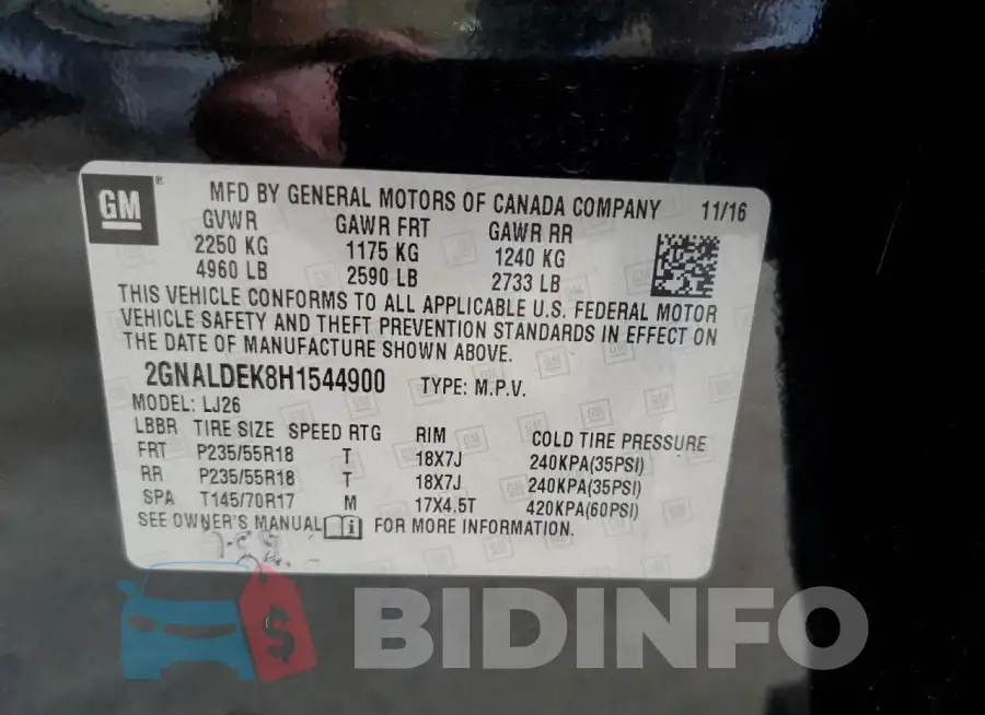 2GNALDEK8H1544900 Photo# 13