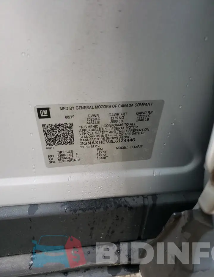2GNAXHEV3L6124446 Photo# 13