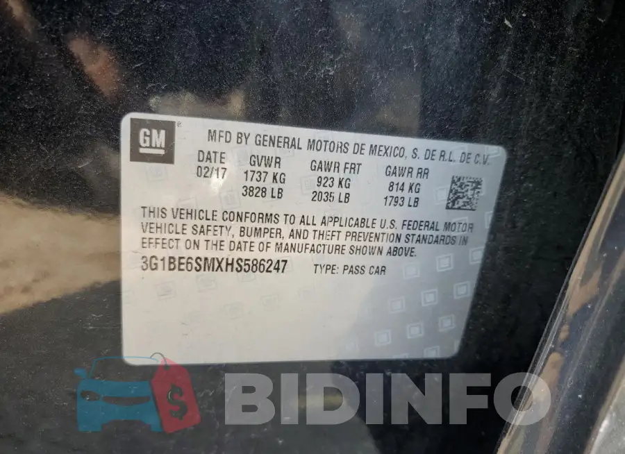 3G1BE6SMXHS586247 Photo# 12