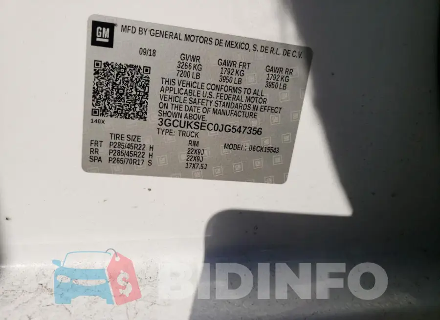 3GCUKSEC0JG547356 Photo# 13