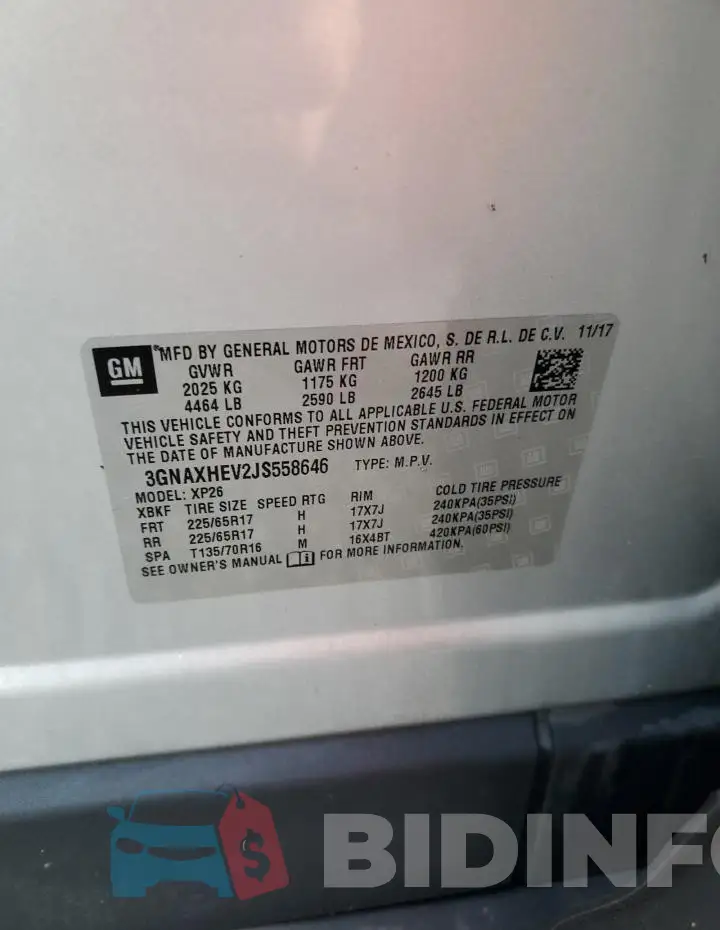 3GNAXHEV2JS558646 Photo# 13