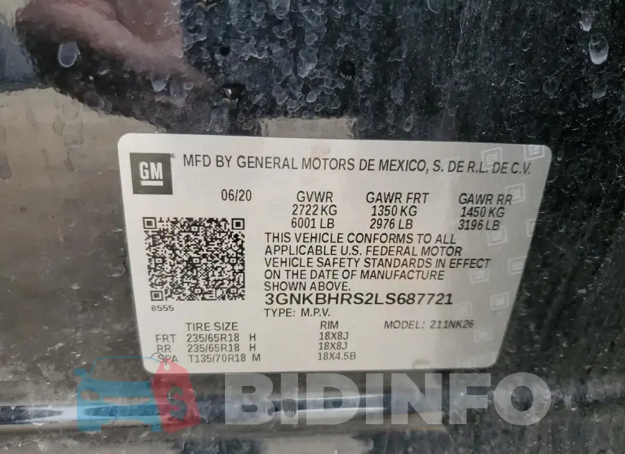 3GNKBHRS2LS687721 Photo# 13