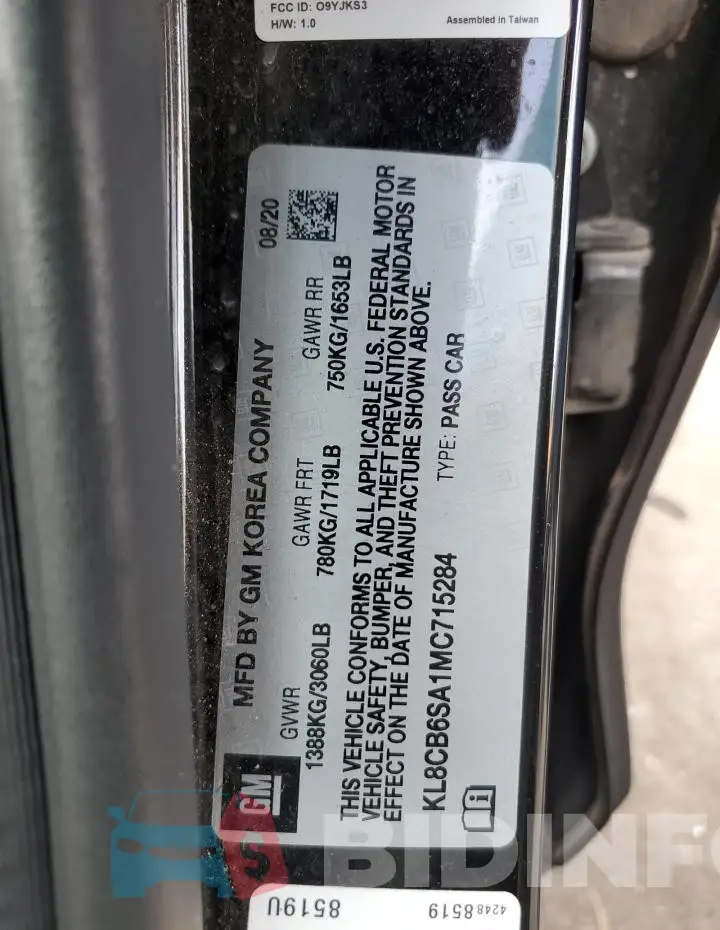 KL8CB6SA1MC715284 Photo# 12