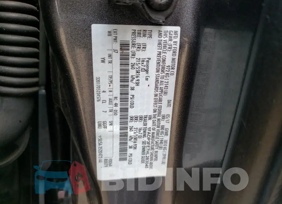 1FADP3FE7HL283045 Photo# 12