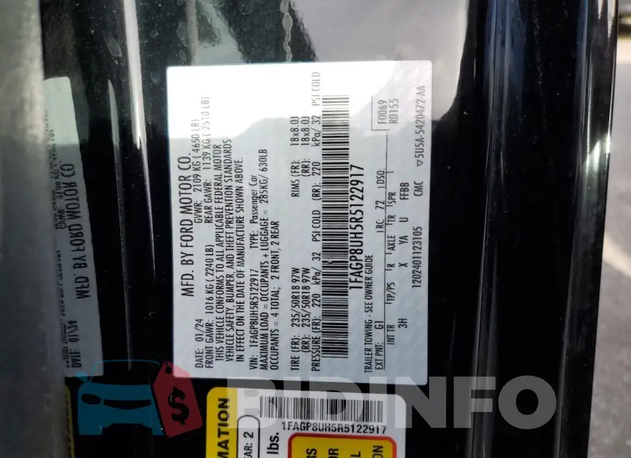 1FAGP8UH5R5122917 Photo# 13