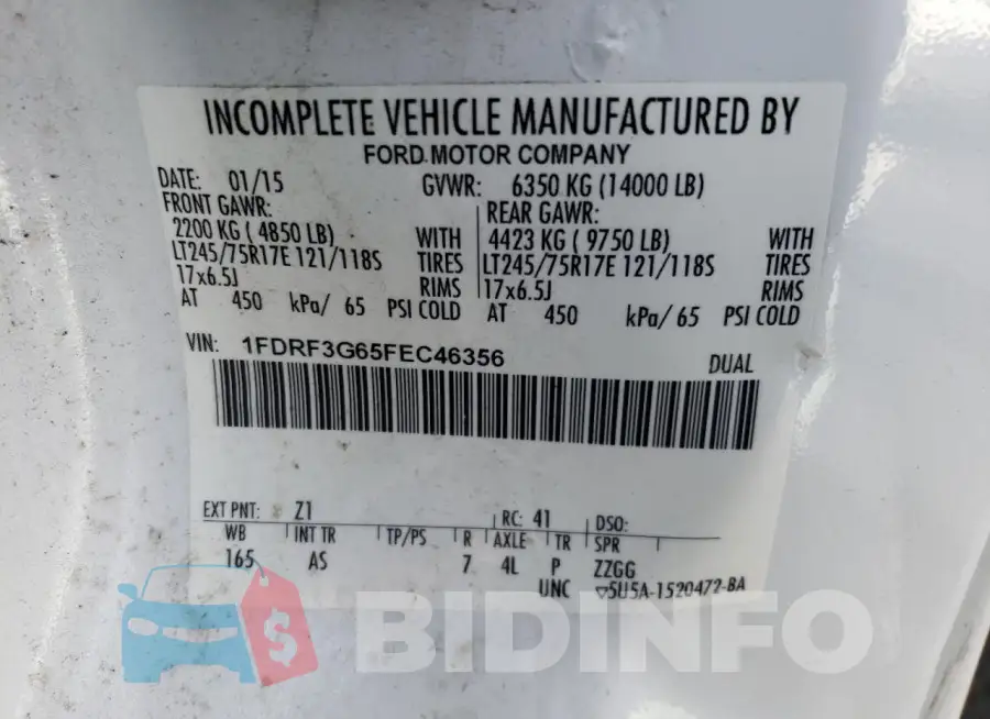 1FDRF3G65FEC46356 Photo# 12