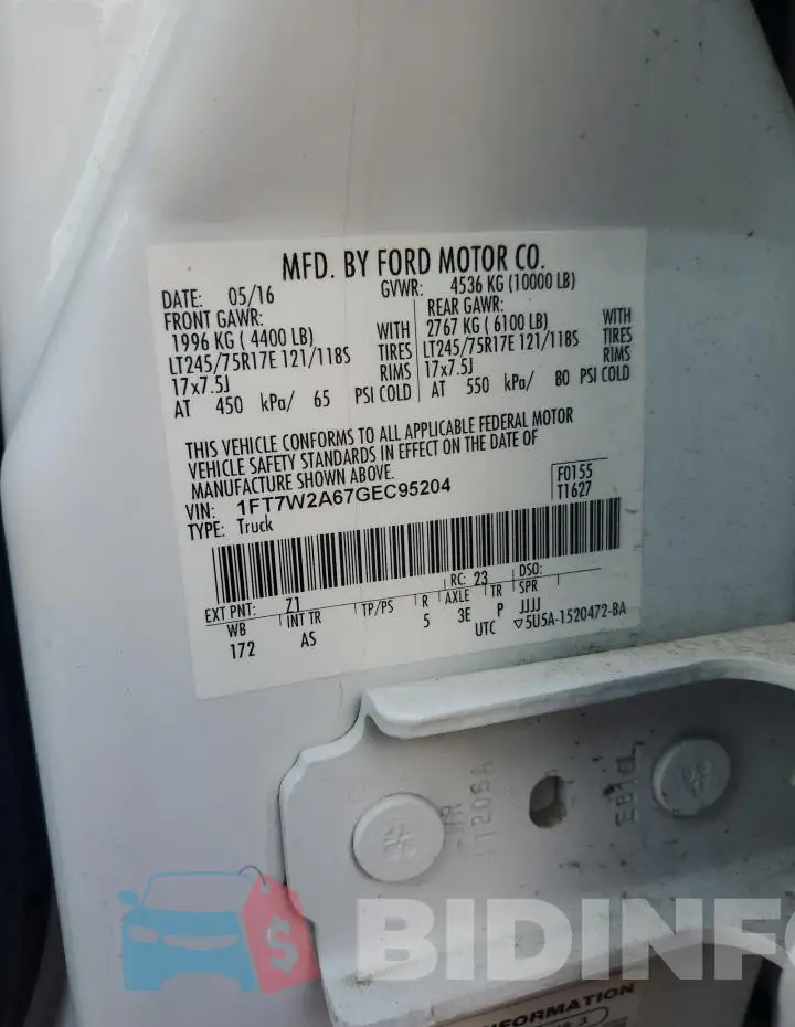 1FT7W2A67GEC95204 Photo# 12