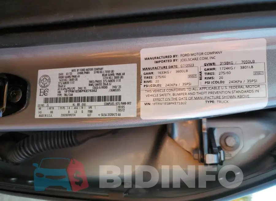 1FTFW1E58PKE75302 Photo# 12