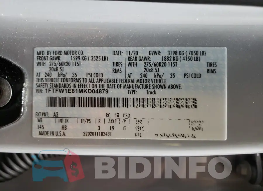 1FTFW1E81MKD04879 Photo# 12