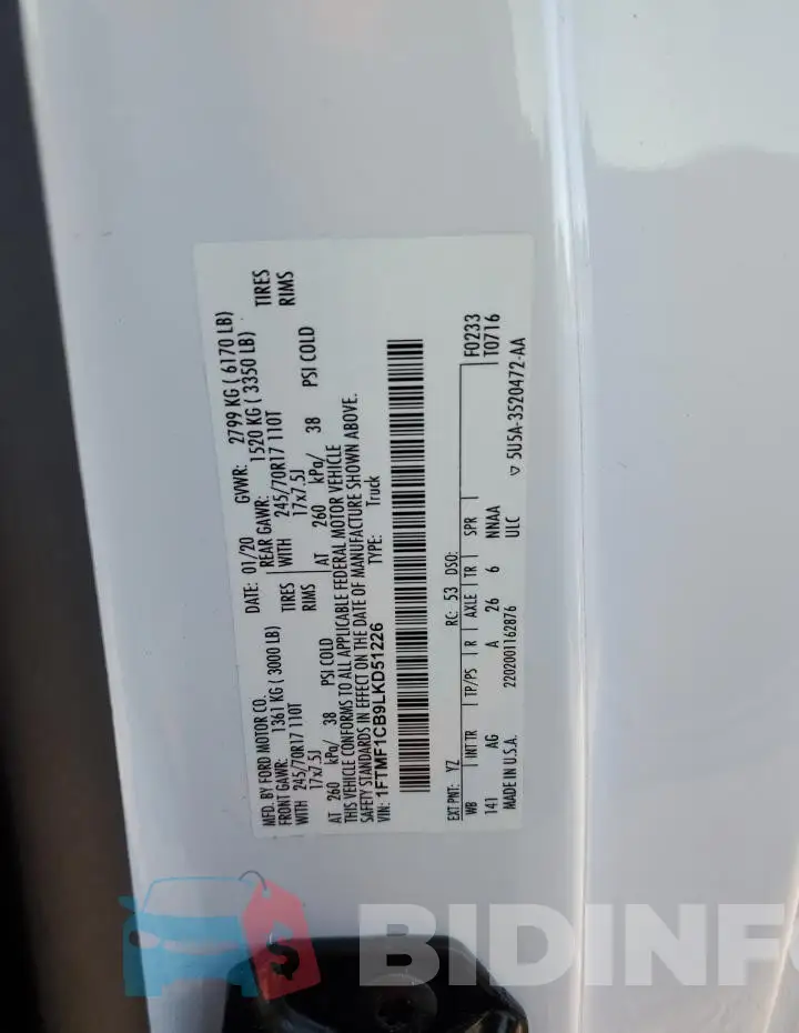 1FTMF1CB9LKD51226 Photo# 12