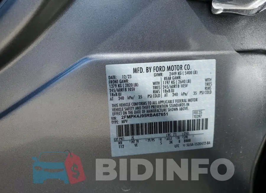 2FMPK4J95RBA67651 Photo# 14