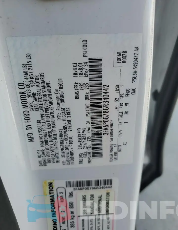 3FA6P0G78GR340442 Photo# 12