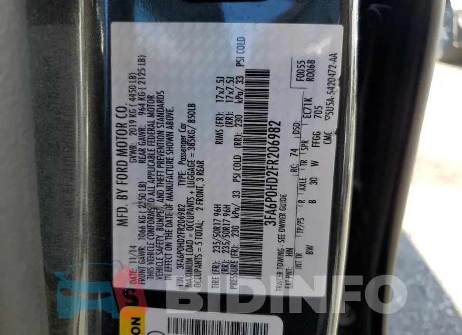 3FA6P0HD2FR206982 Photo# 12