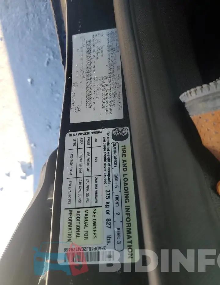 3FADP4BJ2GM179469 Photo# 12