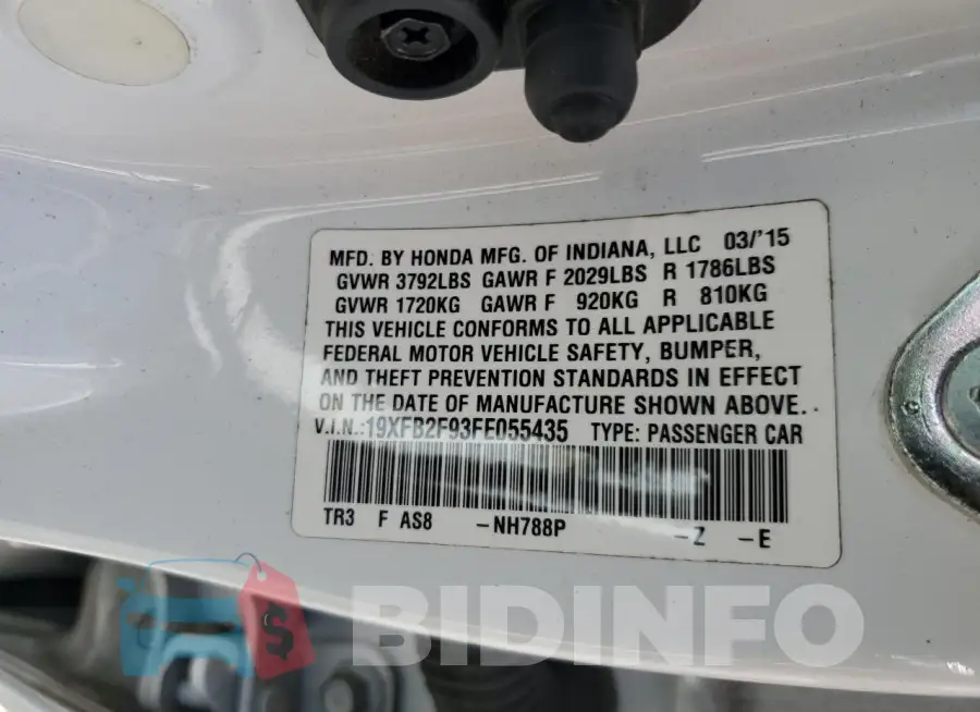 19XFB2F93FE055435 Photo# 12