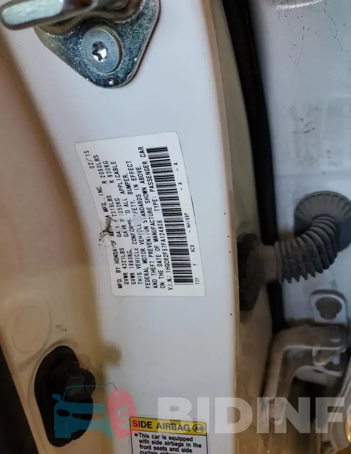1HGCR2F57FA124806 Photo# 12