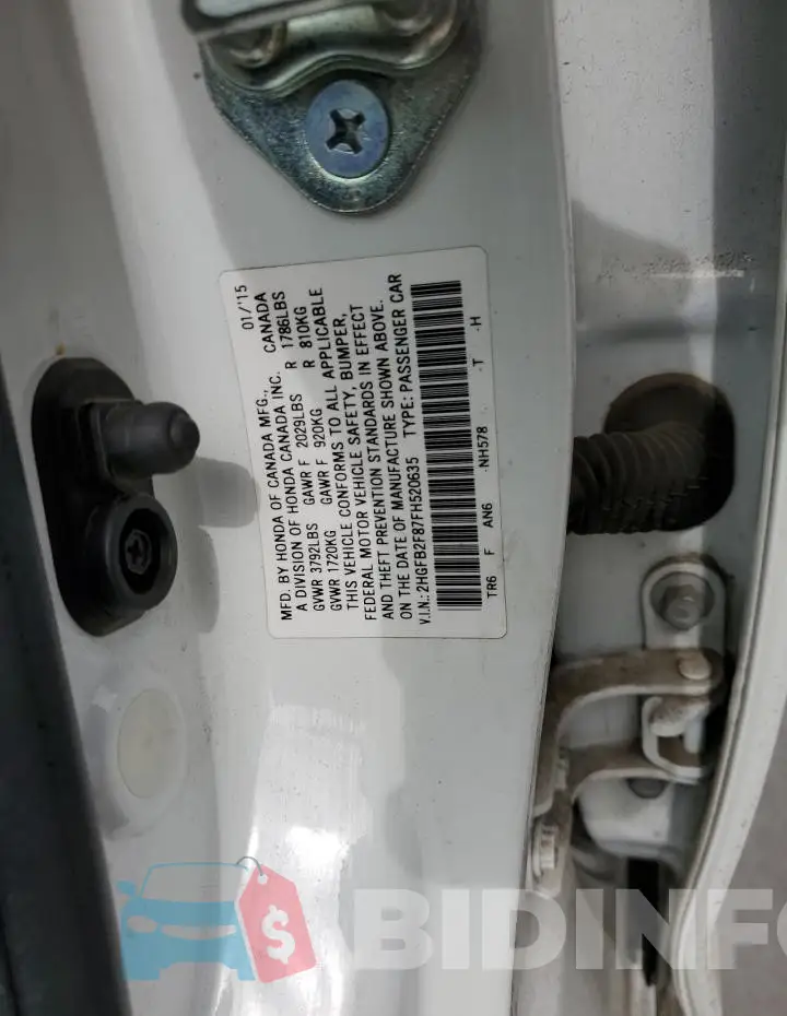 2HGFB2F87FH520635 Photo# 12