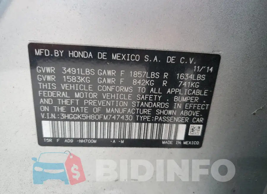 3HGGK5H80FM747430 Photo# 12