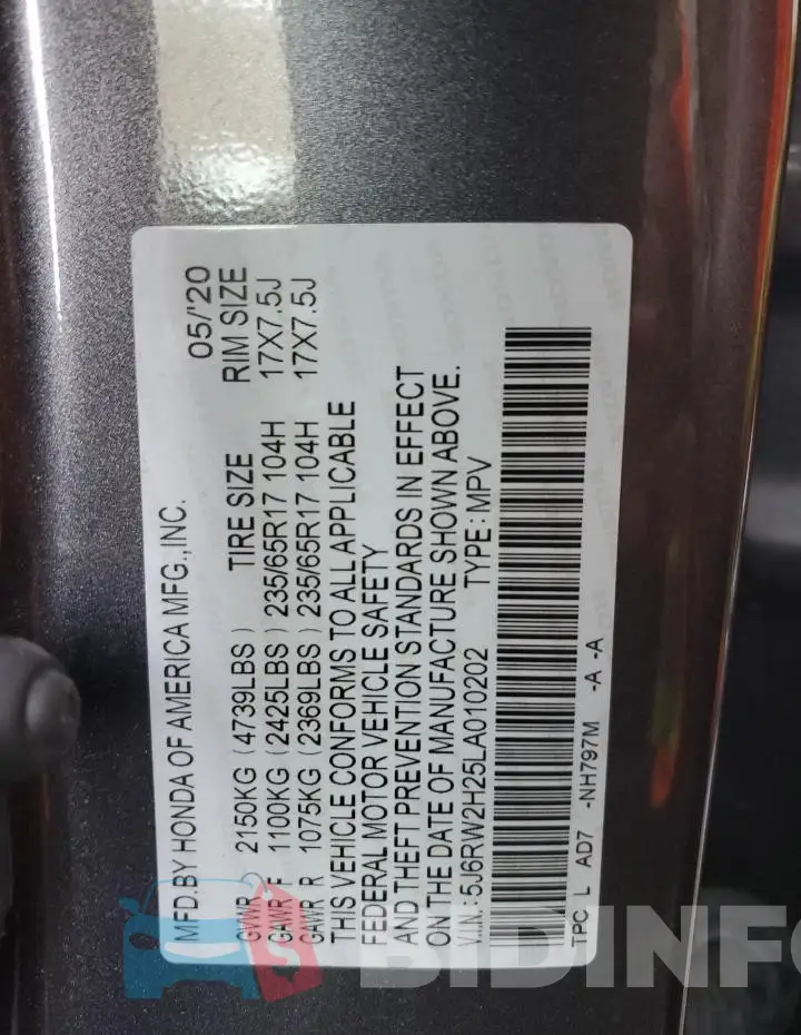 5J6RW2H25LA010202 Photo# 14