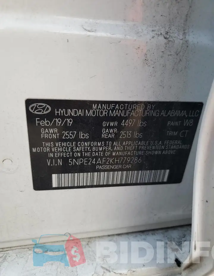 5NPE24AF2KH779286 Photo# 12